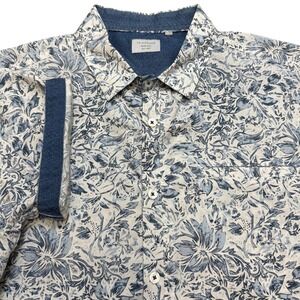 7 Diamonds shirt mens large Kahuna‎ floral hawaiian tropical stretch active AOP